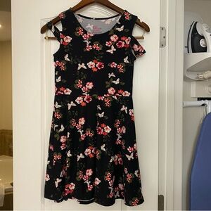 Epic Threads Girls Midi Tank Dress L 10 12 Black W/ Butterflies Floral Pink Red